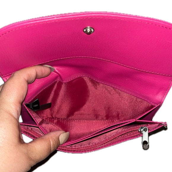 Pink Genuine Leather Women's Clutch - Picture 9 of 16